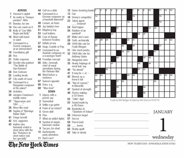 nytimes crossword puzzle online